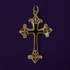 Silver cross with black enamel pendant